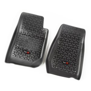 Jeep Wrangler Unlimited Floor Liners - Front + Rear + Cargo - Rugged Ridge - All Terrain - Black - `11-`18